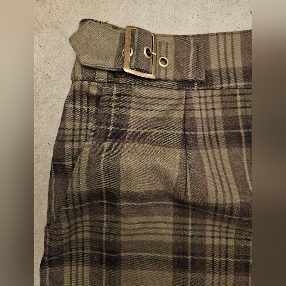 Disturbia Cecily Olive and Black Plaid Trousers - Picture 7 of 10